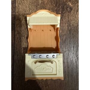 Calico Critters Kitchen Stove Oven Hutch Miniature Dollhouse Furniture Cream Tan